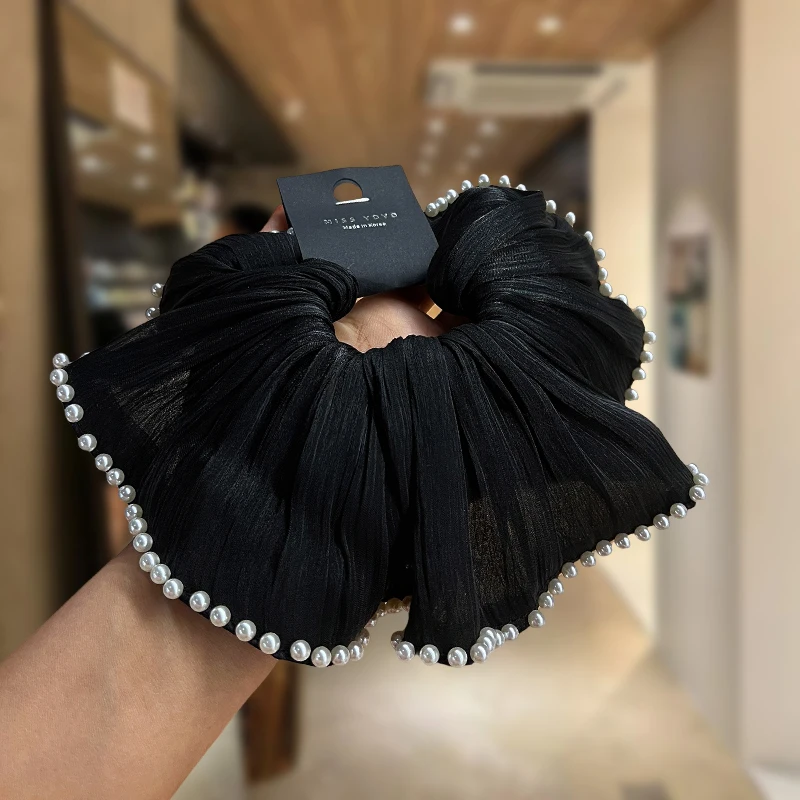 ربطة شعر كورية جديدة مع حرير لامع، عصابة رأس للأمعاء الغليظة، إكسسوار شعر عالي على شكل ذيل حصان #1