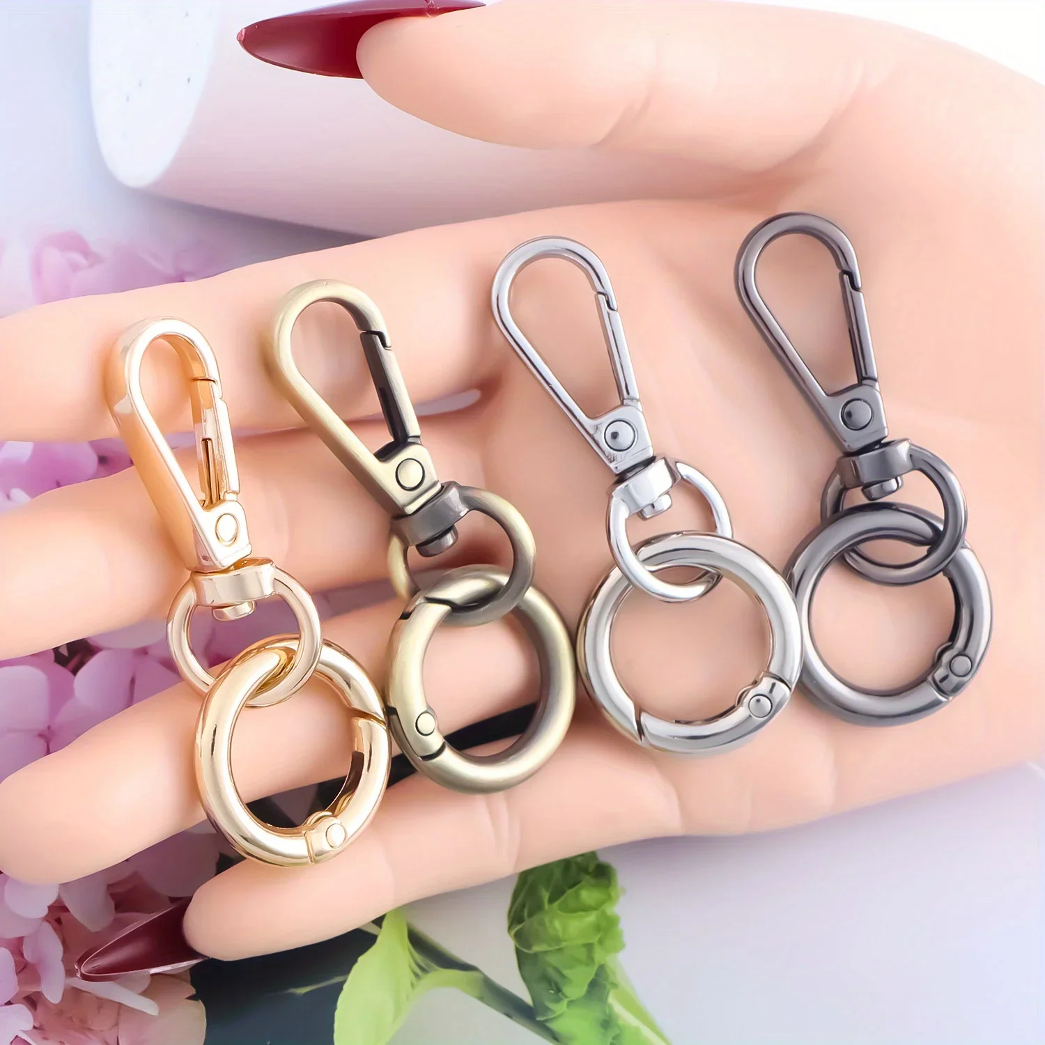 2pcs Swivel Clasp Clip, Double Opening Swivel Snap Hook Snap Hook Lobster Claw Clasp for Keychain Bags Purses Lanyard DIY Crafts
