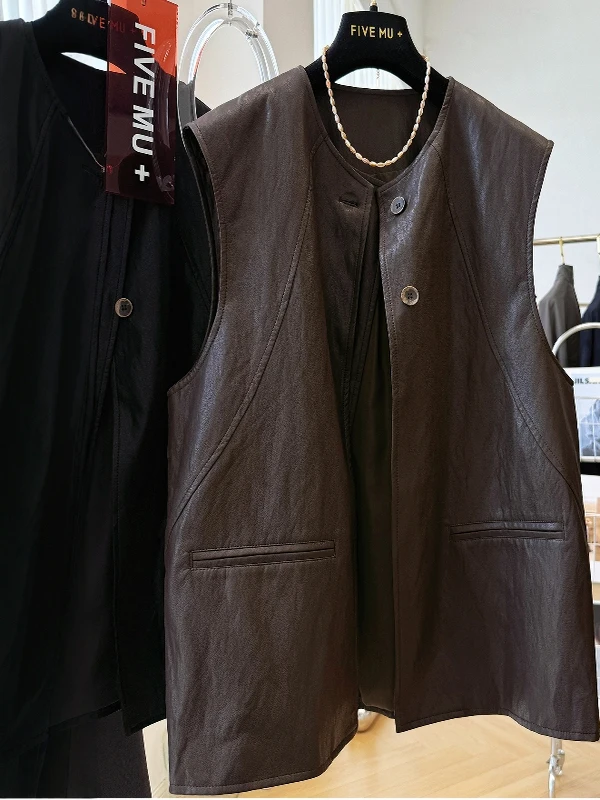 Koreaans Japans Sle Svel rond Ne Vest Dames plus maat Uniek ontwerp Gelaagdheid Tanktop Ademende vrijetijdskleding