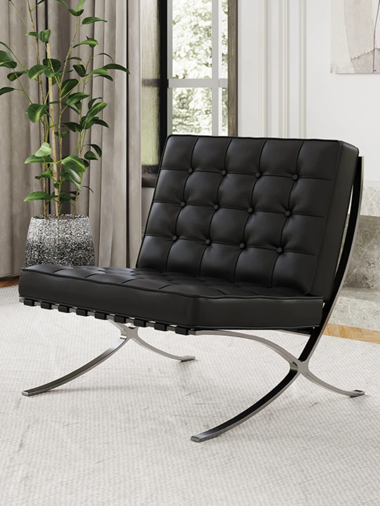 Barcelona leather minimalist chair