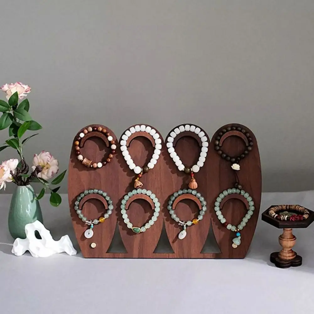 

Durable Wood Bracelet Tray Organizer Storage Case Necklace Display Stand Hand Bangle Ornaments Jewelry Holder Women