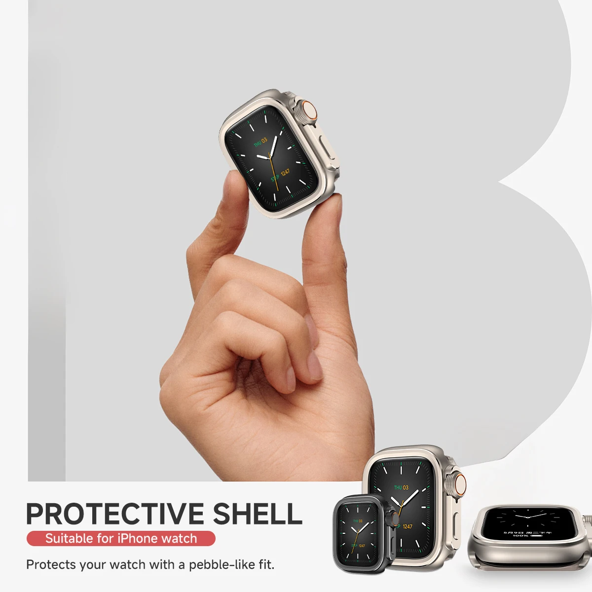 حافظة معدنية ممتصة للصدمات لساعة أبل 10 46 مللي متر غطاء إطاري حامي لسلسلة iWatch 10 9 8 7 6 5 SE تغيير إلى الترا 2 49 مللي متر تيتانيوم