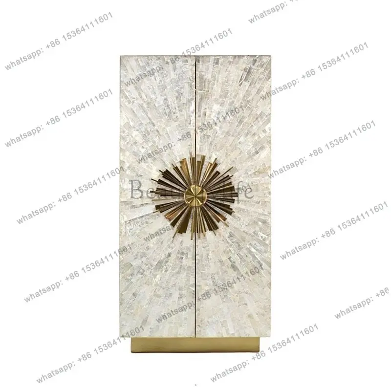 12 Italian minimalist solid wood wine cabinet display side cabinet