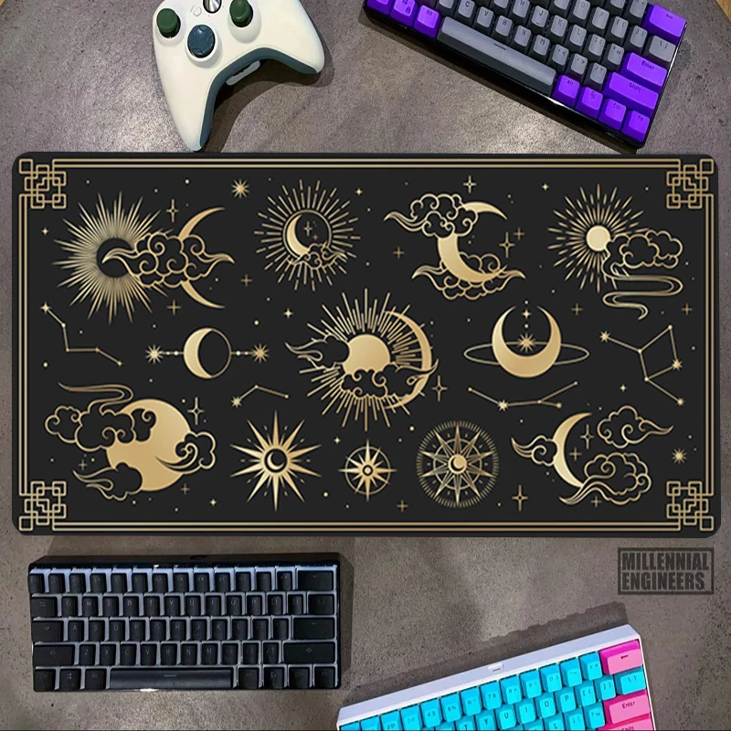 

Celestial Mousepad Astrology Moon Phase Cycle Mause Pad Big Mousepepad Gaming Mats Keyboard Mouse Gamer Desk Mat Extended Large