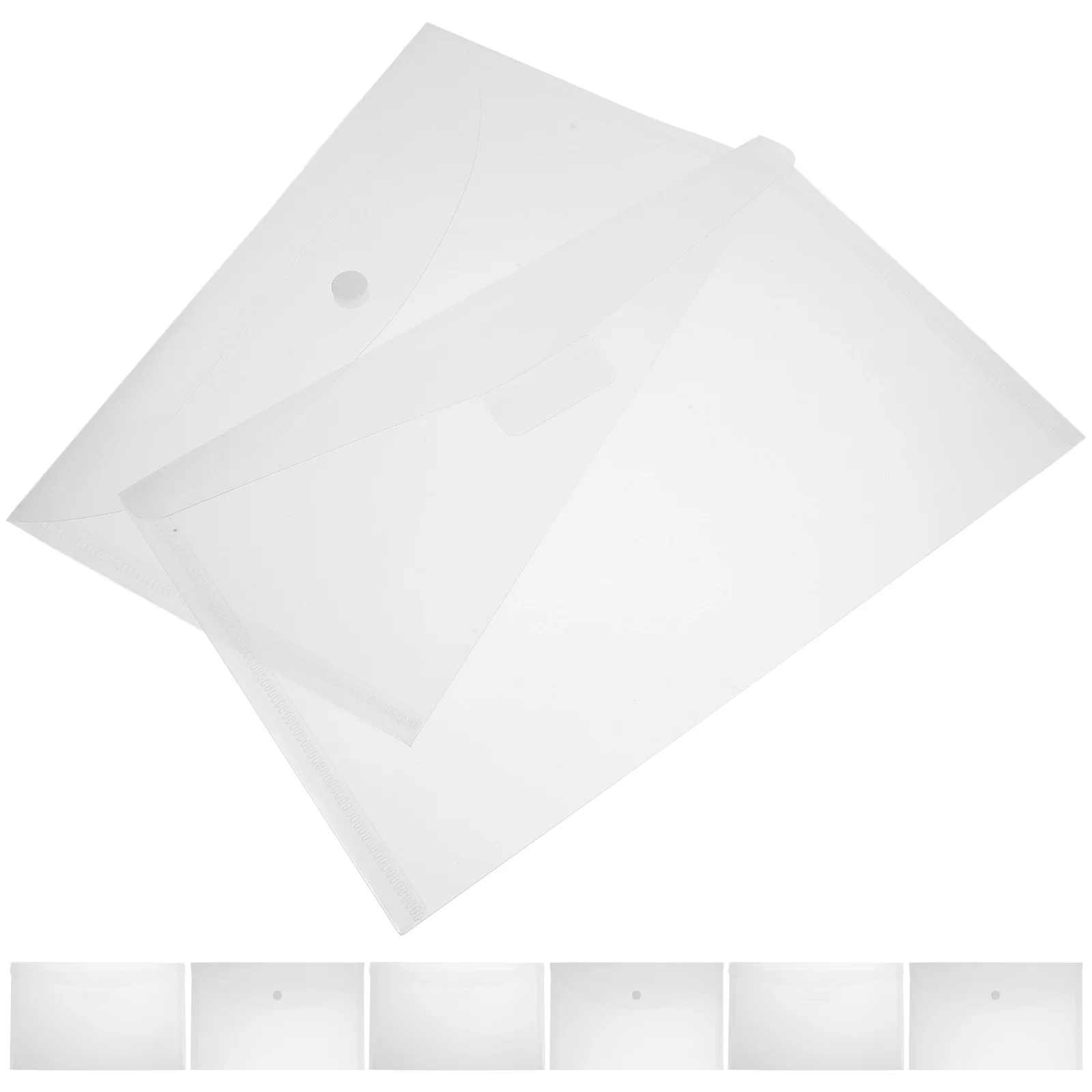 

8Pcs File Storage Bags PP Material Document Folders with Snap Button for Receipts Coupons Bills and Vouchers