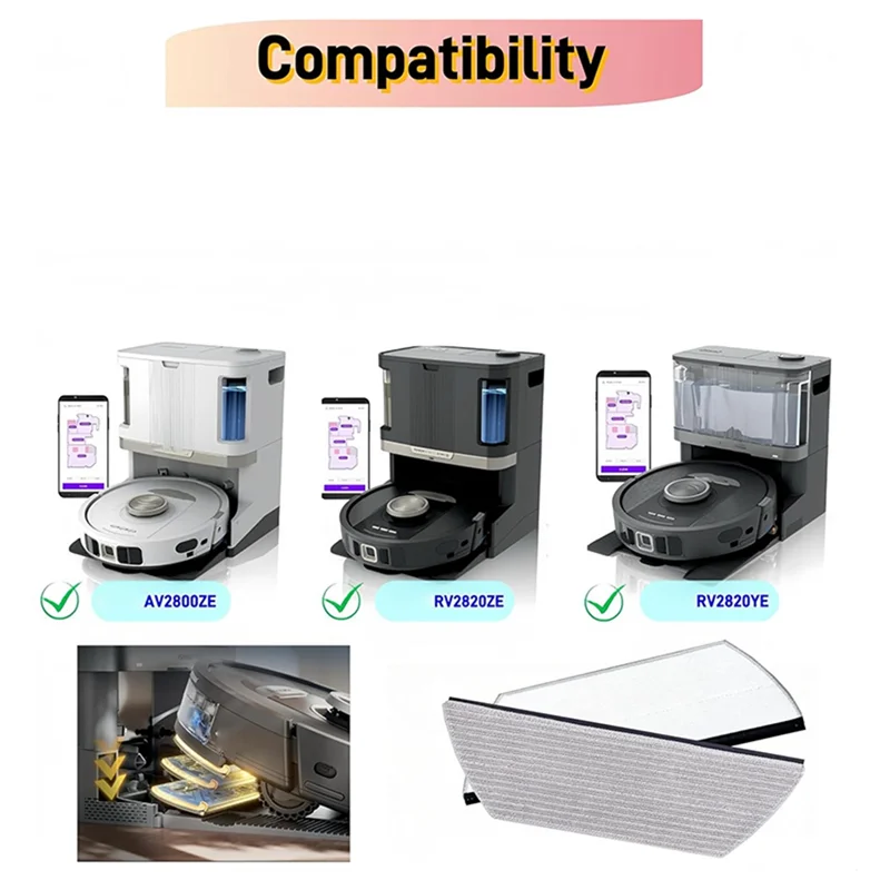 وسادات ممسحة بديلة قابلة للغسل T27C 10 عبوات لأجزاء القرش RV2820YE RV2820ZE RV2800AE RV2800S AV2800ZE القابلة لإعادة الاستخدام