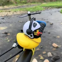 Car Bicycle Decoration Yellow Duckling with Propeller Helmet Rubber Duck Ducky Bicycle Wind Motor Riding Cycling Ornament