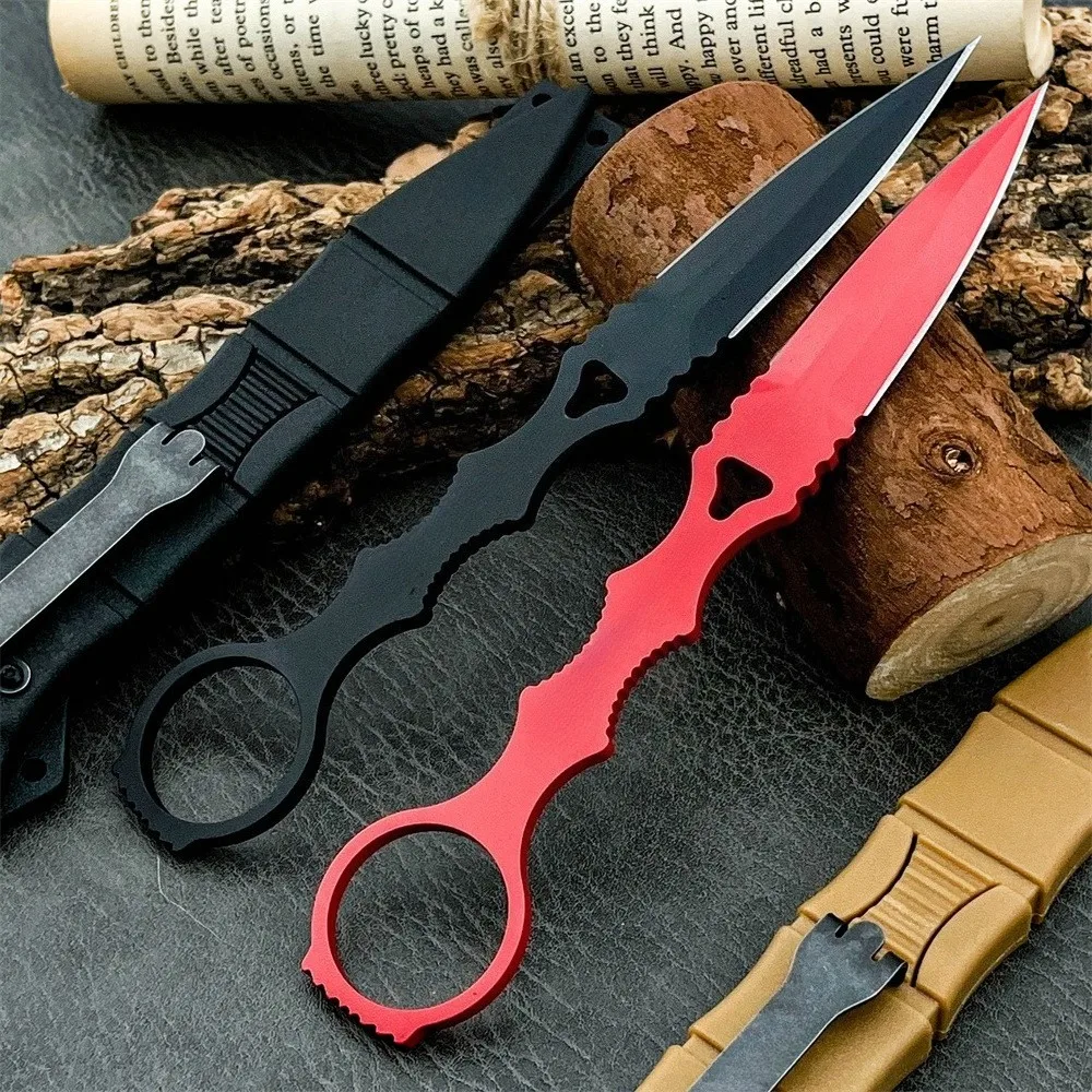 Tragbares Full-Tang-Taschenwerkzeug, robuste 440C Feststehende Klinge mit Scheide, multifunktionales Design, geeignet für Camping und Outdoor-Aktivitäten – Detail 7