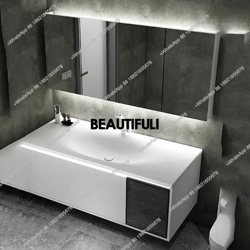 

New arrive Compact Vanity Bathroom Cabinet Led Nordic Round Luxury Toilet Bathroom Vanity Space Saving Modern Vestidores Room Fu