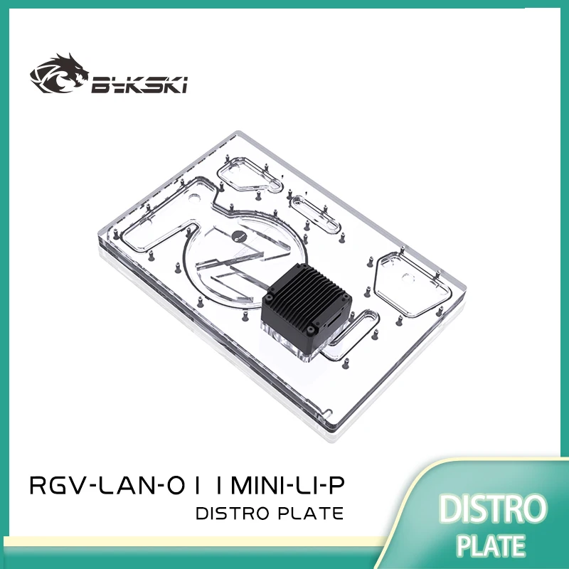 BYKSKI Acrylic Front Waterway Distro Plate Used for  LIAN LI O11 MINI Computer Case for CPU/GPU Block Support DDC Pump ARGB