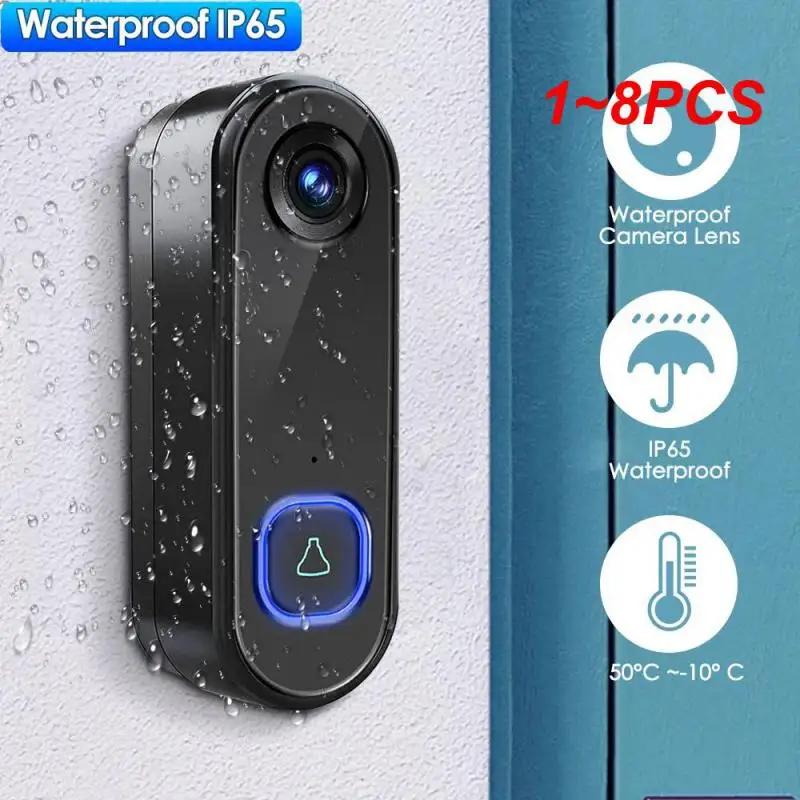 

1~8PCS Remote Control Stylish Remote Access Secure Smart Clear Video Smart Doorbell With App Doorbell With Face Recognition