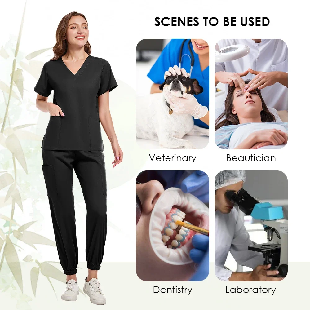 Tuta clinica donna Scrub Set infermiera medica salone di bellezza abbigliamento da lavoro uniforme chirurgica Scrub clinici Top Pants Spa Doctor infermieristica