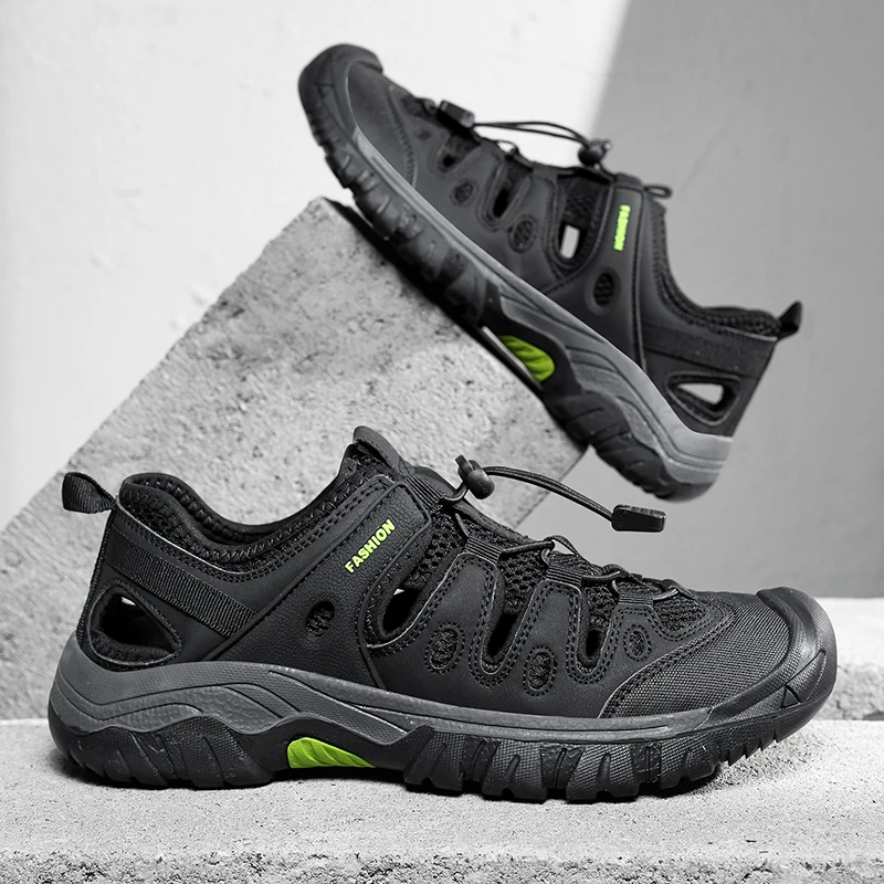 

New Men Sandals Summer Casual Beach Shoes Breathable Anti-Slip Slip on Flat Sandals Male Outdoor Walking Slippers Comfortable