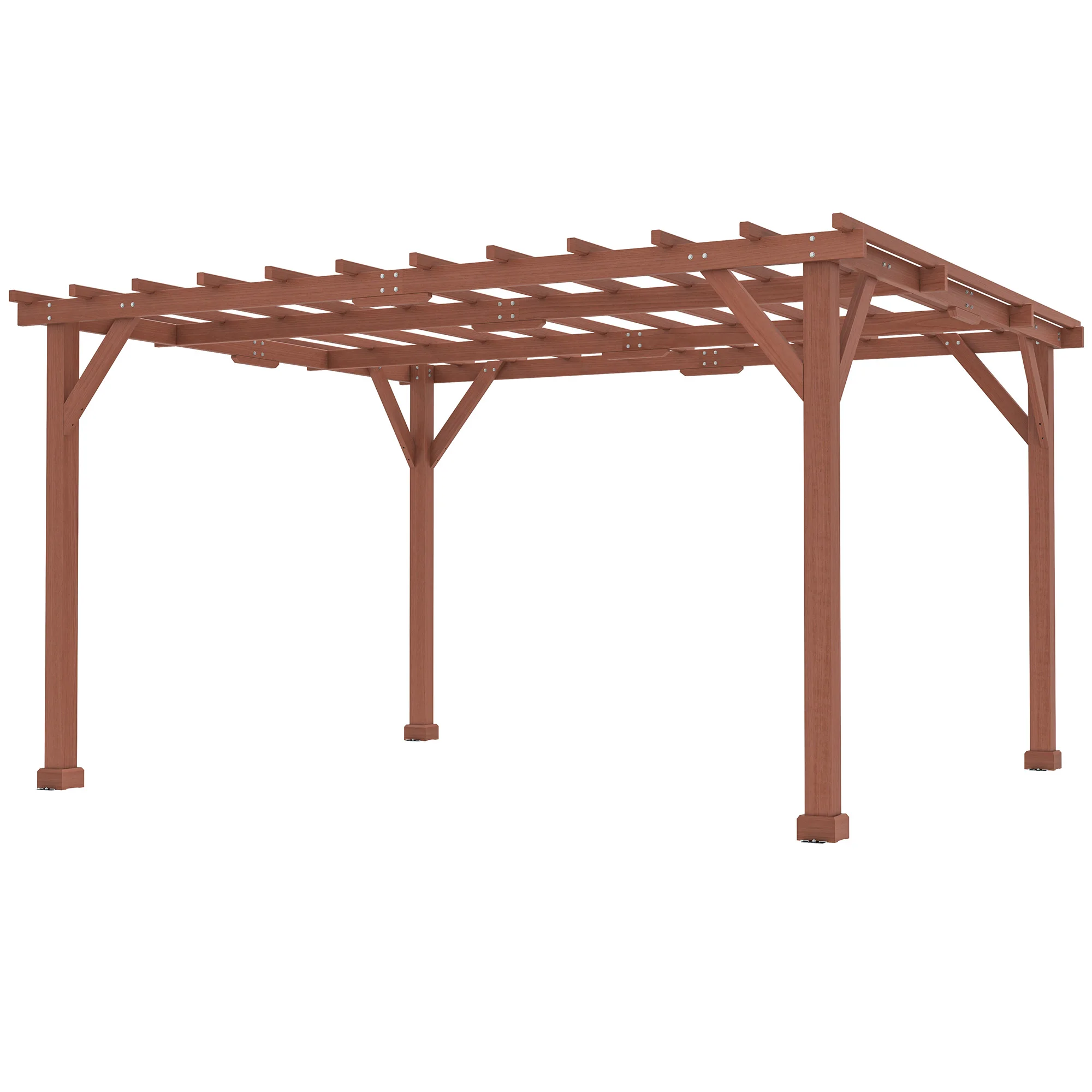 11' x 12.5' Outdoor Wood Pergola with Grape Trellis for Patio, Deck, Backyard, Lawn view 6