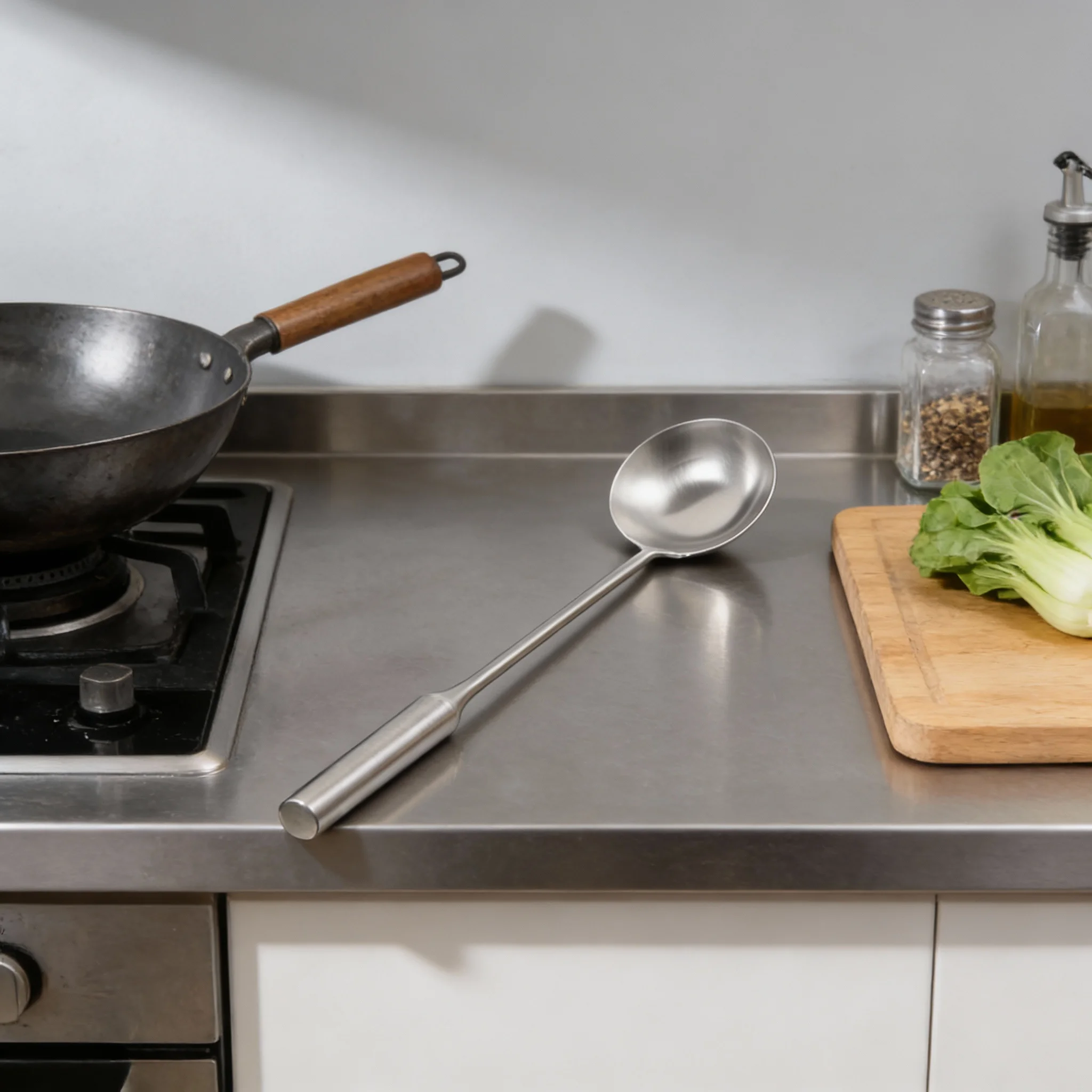 

1pc Long Handle Ladle Spoon Stainless Steel Soup Rice Water Scoop Kitchen Cooking Utensils Wok Accessories Serving Spoon