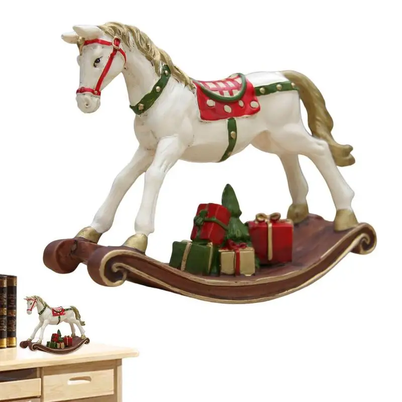 Kerst Hobbelpaard Ornamenten Hars Hobbelpaard Beeldje Feest Gunst Verjaardagscadeau Speelgoed Ambacht Voor Kerst Huisdecoratie