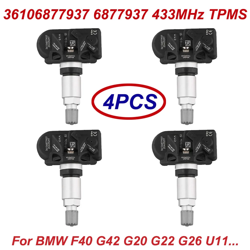 4 قطعة 6877937 36106877937 6877936 433MHZ TPMS مستشعر ضغط الإطارات لسيارات BMW F40 G42 G20 G22 G26 G29 U11 تويوتا GR سوبرا 2017-2021