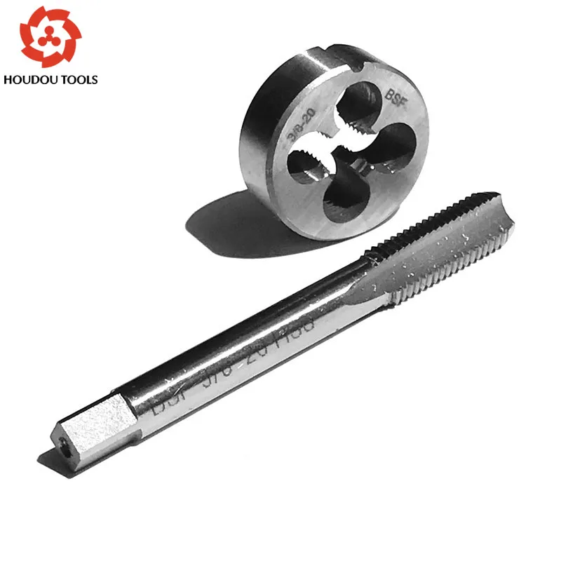 On Sale of 9Sicr Made BSF 3/8-20 Straight Flute Machine Taps Right Hand Pipe Tap and Die for Steel Metal Threading Working