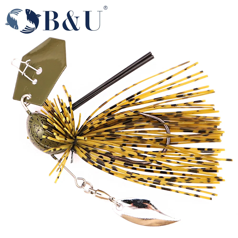 B&U Vibration Chatterbait Bladed Jig Needle Spinner Stinger Hook Wire Power Bait Pike Bass Jig Fishing Lure