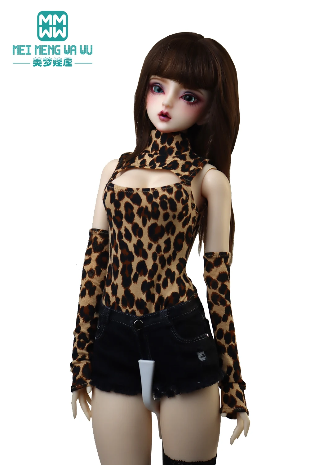 

58-60cm 1/3 BJD Doll clothes DD SD doll Fashion leopard print jumpsuits, jackets, jeans，gift for girls