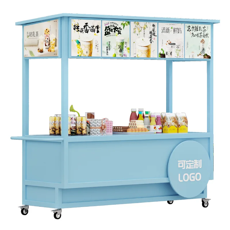 

Night market movable dining car Market square Snack street trolley Iron flower car Cultural tourism promotion display stand