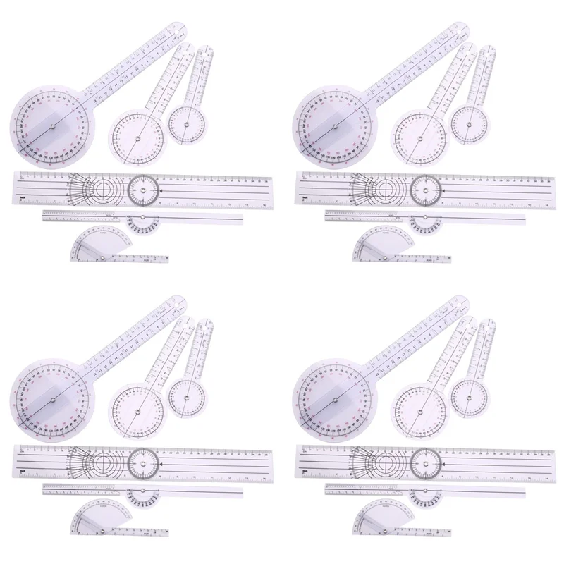 

IALJ-24 шт., линейка для позвоночника, гониометр для позвоночника, транспортиры, мультилинейка, инструмент для измерения угла 180/360 градусов