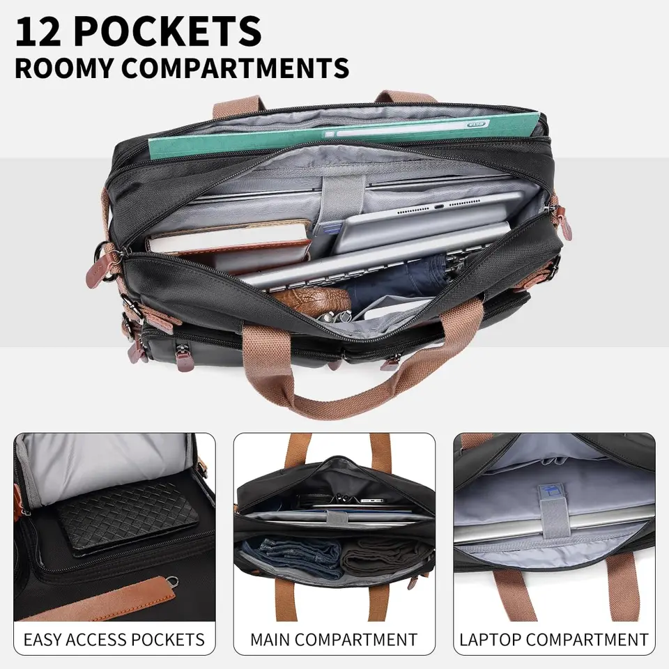 3 in 1 Laptop Bag for Men, 17.3 Inch Work Bags for Men, Laptop Backpack, Briefcases, Messenger Bag, Computer Bags 3 in 1 Laptop Bag for Men, 17.3 Inch Work Bags for Men, Laptop Backpack, Briefcases, Messenger Bag, Computer Bags