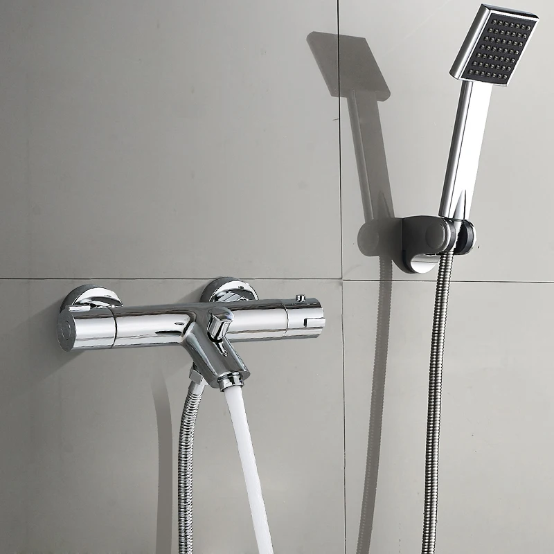 Thermostatische douchekraan Mengkraan Thermostatische kraan Douchekraan Badkamercombinatie Water Lange uitloop Badkraan