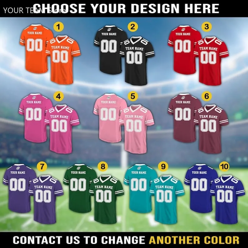 

Custom Men Women YouthAmerican Football Jersey Personalized Football Jersey Custom Team Name Number Football Team Jersey Shirt