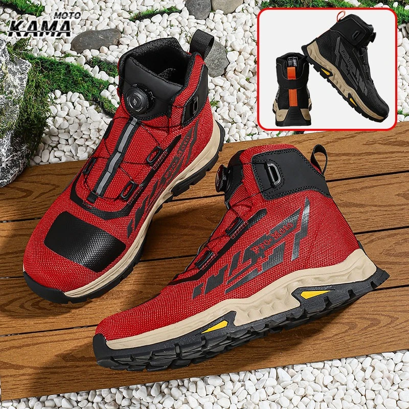 

Boots for Motorcyclist Man Motorcycle Shoes Botas Moto Wear-Resistant Breathable Anti-fall Rider Road Racing Casual Shoes Boots