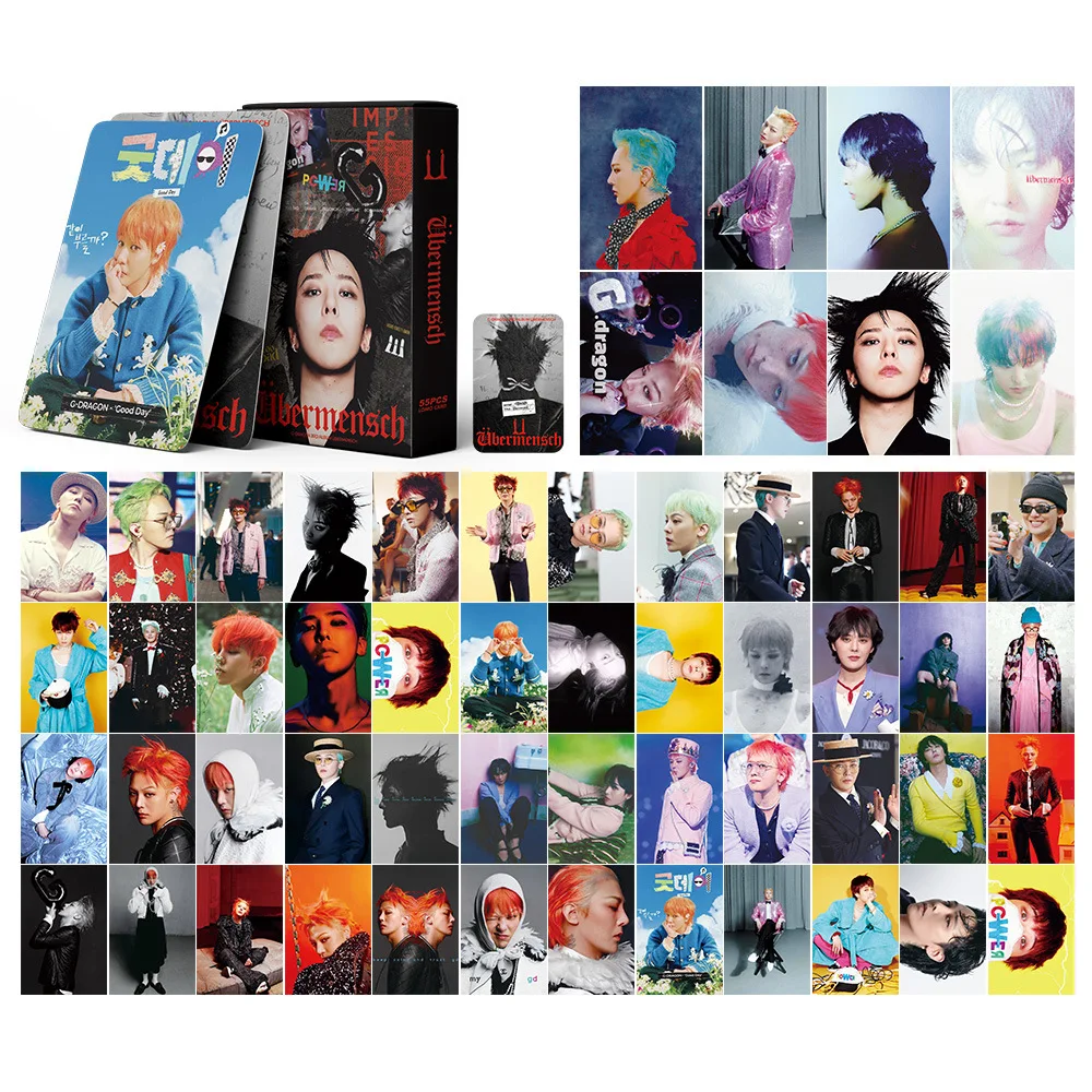 55 pièces/ensemble G-DRAGON idole nouvel Album Übermensch Lomo cartes HD Printd cartes photo haute qualité cartes postales BIGBANG Fans Collection cadeau