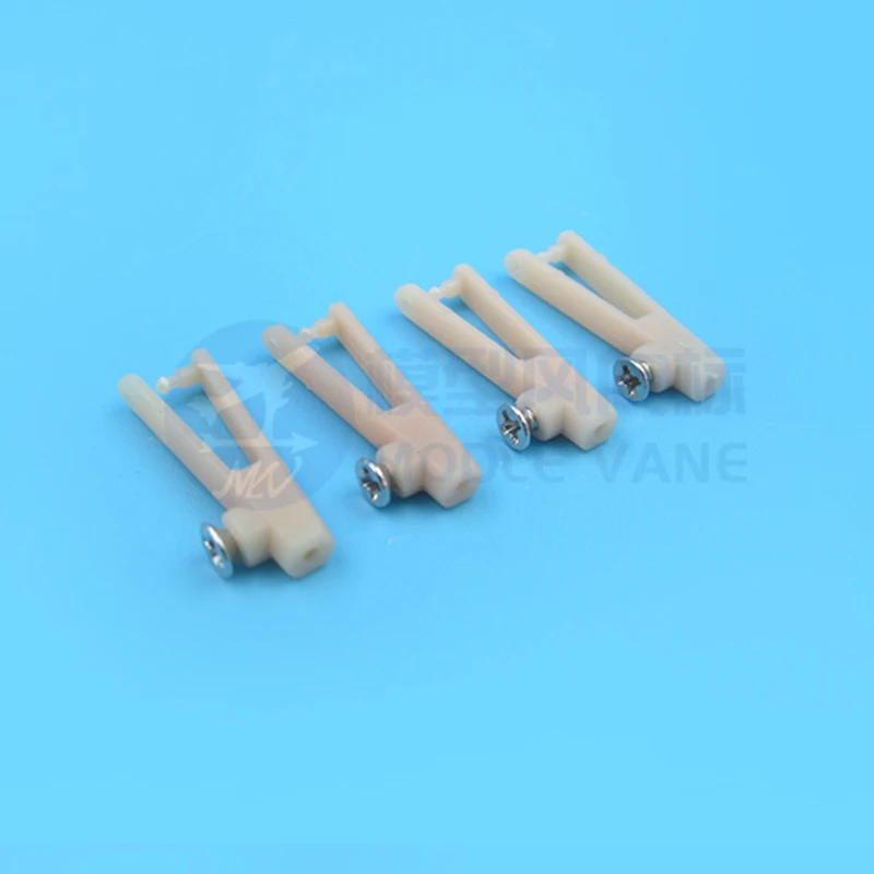20pcs White Plastic Servo Horn+Clevis 1mm Steering Pull Rod Linkage Chuck Pluggable 4-hole Servo Horn For DIY RC Airplane Model