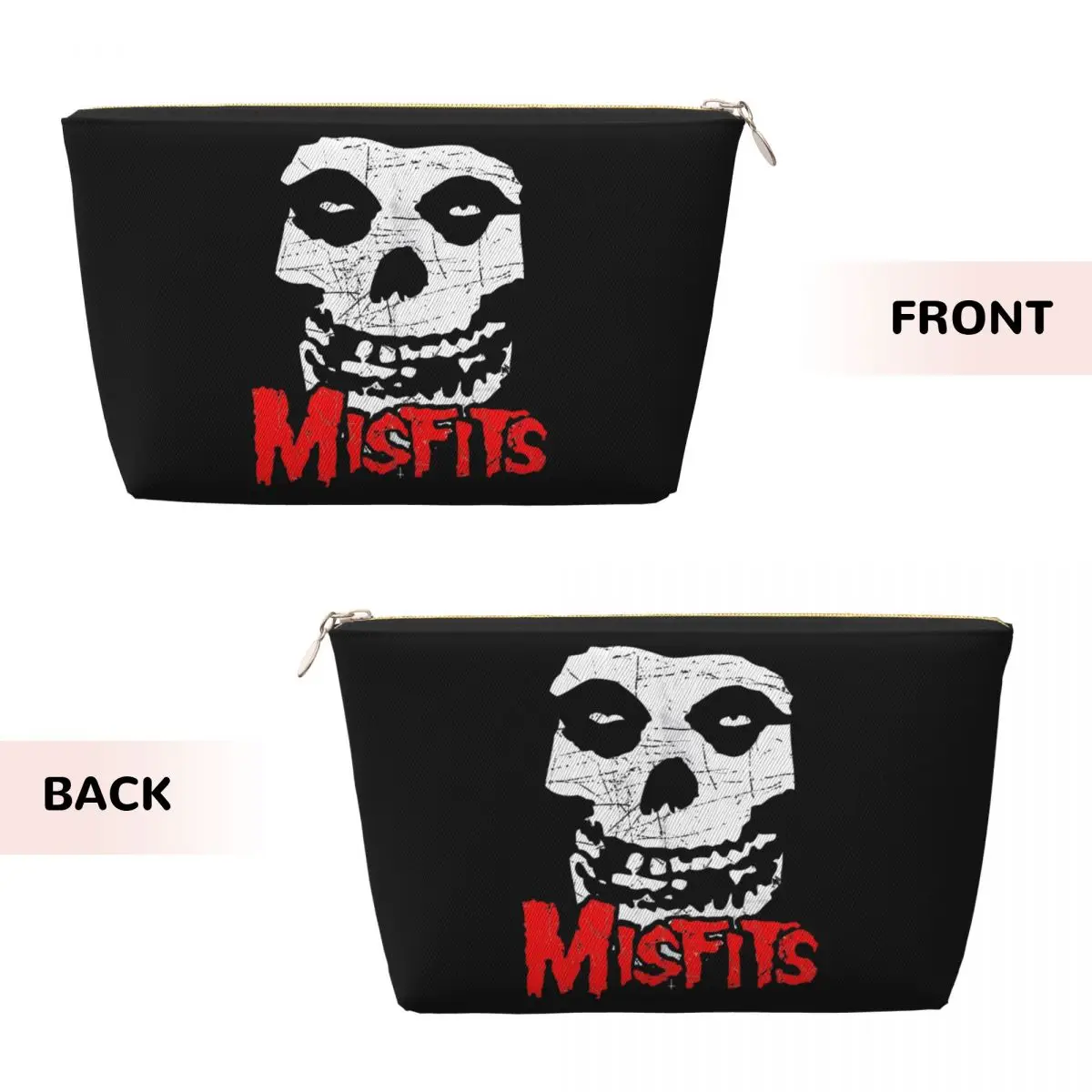 Custom Travel Horror Punk Rock Misfits Skull Toiletry Bag Cute Cosmetic Makeup Organizer for Women Beauty Storage Dopp Kit Case