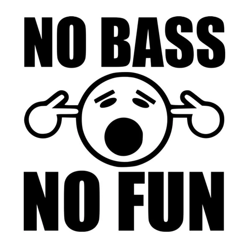 For NO BASS NO FUN Funny Car Sticker Decoration Waterproof Decal Laptop Truck Motorcycle Auto Accessories PVC,16cm*15cm