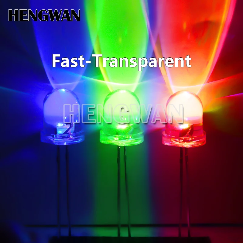 10szt F8 8mm Szybka / Wolna Lampa błyskowa RGB Czerwony Zielony Niebieski Tęczowy Wielokolorowy Migający Dioda elektroluminescencyjna Okrągła Dioda LED Zestaw do samodzielnego montażu