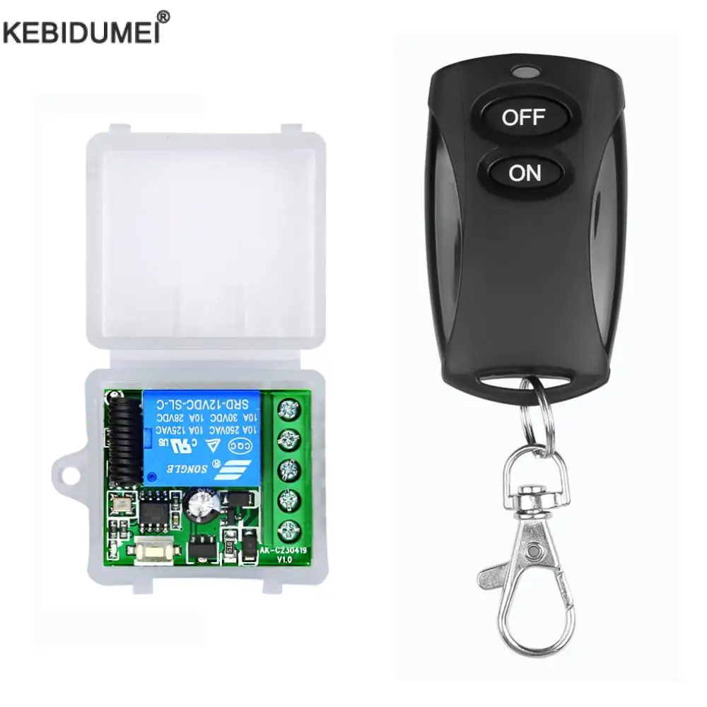 Interruptor de Control remoto inalámbrico, módulo receptor de relé de 433Mhz, CC de 12V, 1 canal, controlador de lámpara LED, transmisor, Control remoto DIY de 433Mhz