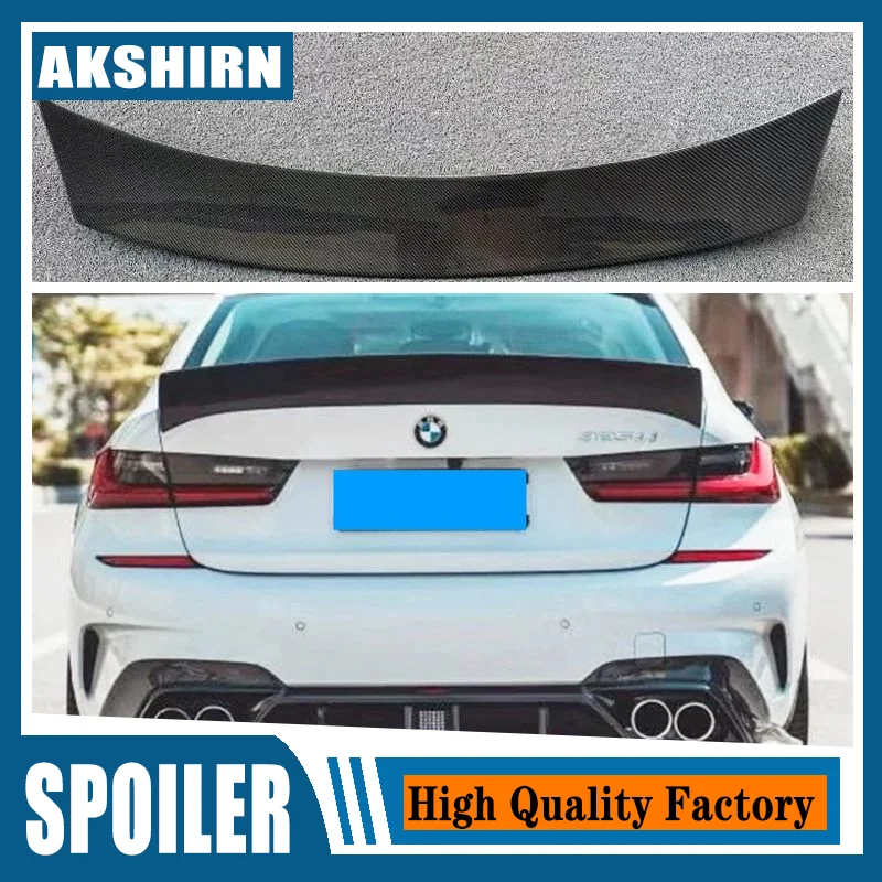 For BMW 3 Series G20 G28&M3 G80 CMST Style Carbon fiber Rear Spoiler Trunk wing 2018-2023 Carbon fiber Glossy black