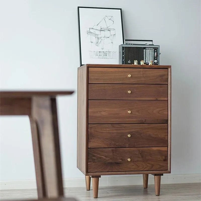 

Small apartment solid wood light luxury chest cabinet Nordic drawer locker living room Japanese locker storage bedroom furniture