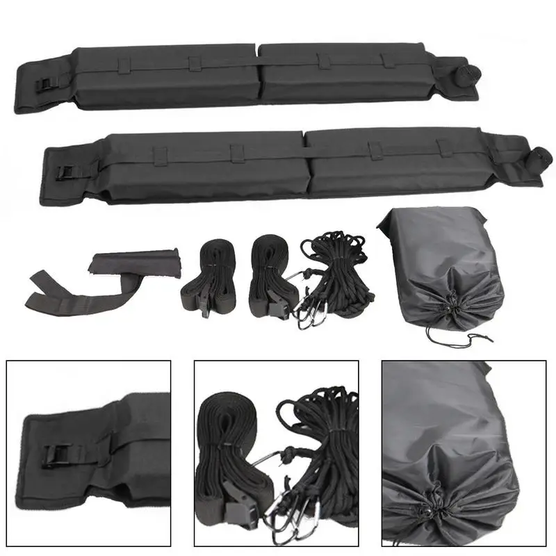 2pcs Universal Soft Roof Racks Foldable Car Roof Racks Top Luggage Carrier Rack 600D Oxford Car Surf Long Roof Rack Pads