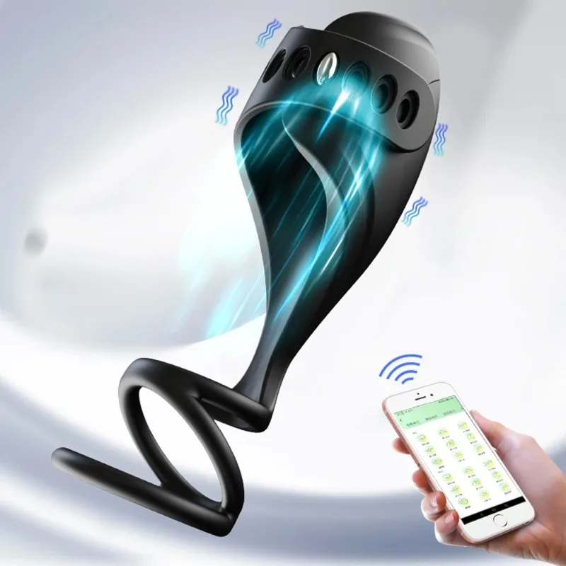 جديد مدرب القضيب هزاز خاتم الديك ألعاب مثيرة للرجال APP التحكم عن بعد ذكر الاستمناء حشفة تحفيز تدليك القضيب