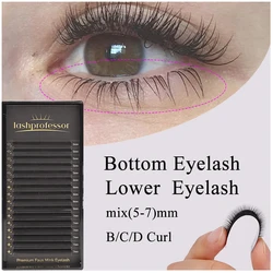 Short Sizes Individual Bottom Lashes Mxi 5-7mm Lower Eyelash Natural Faux Mink B C D Curl Under Lashes Makeup Eyelash Extensions