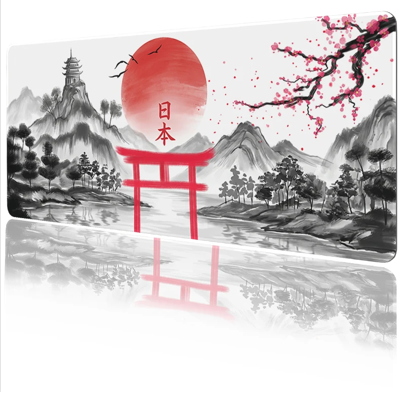 Mouse Pad Japanese-style Ink Wash Painting Gamer printon demand HD Mousepad XXL keyboard pad Soft Office Computer Mice Pad