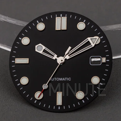 Imagen 2 del producto Esfera de reloj de 31mm, herramientas de reparación de accesorios de reloj, manecillas de esfera para Seamaster 300, agujas luminosas, compatible con movimiento NH35 NH36