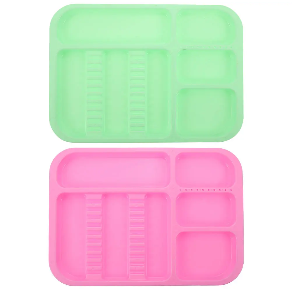 2 قطعة لوازم أدوات طب الأسنان المميزة صينية تعقيم عملية لأدوات طبيب الأسنان لوحة تخزين منظمة للاستخدام في عيادة المنزل #6