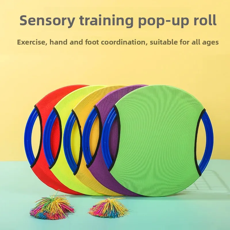 لعبة الفريسبي الدائرية المرنة للأطفال لعبة تفاعلية بين الوالدين والطفل رياض الأطفال لينة الفريسبي اصطياد الكرة معدات التدريب الموحدة