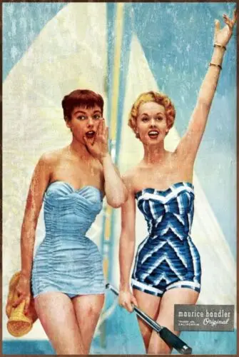 Swim suits by Maurice Handler Advertisment Vintage Retro Style Metal Plaque Sign sign