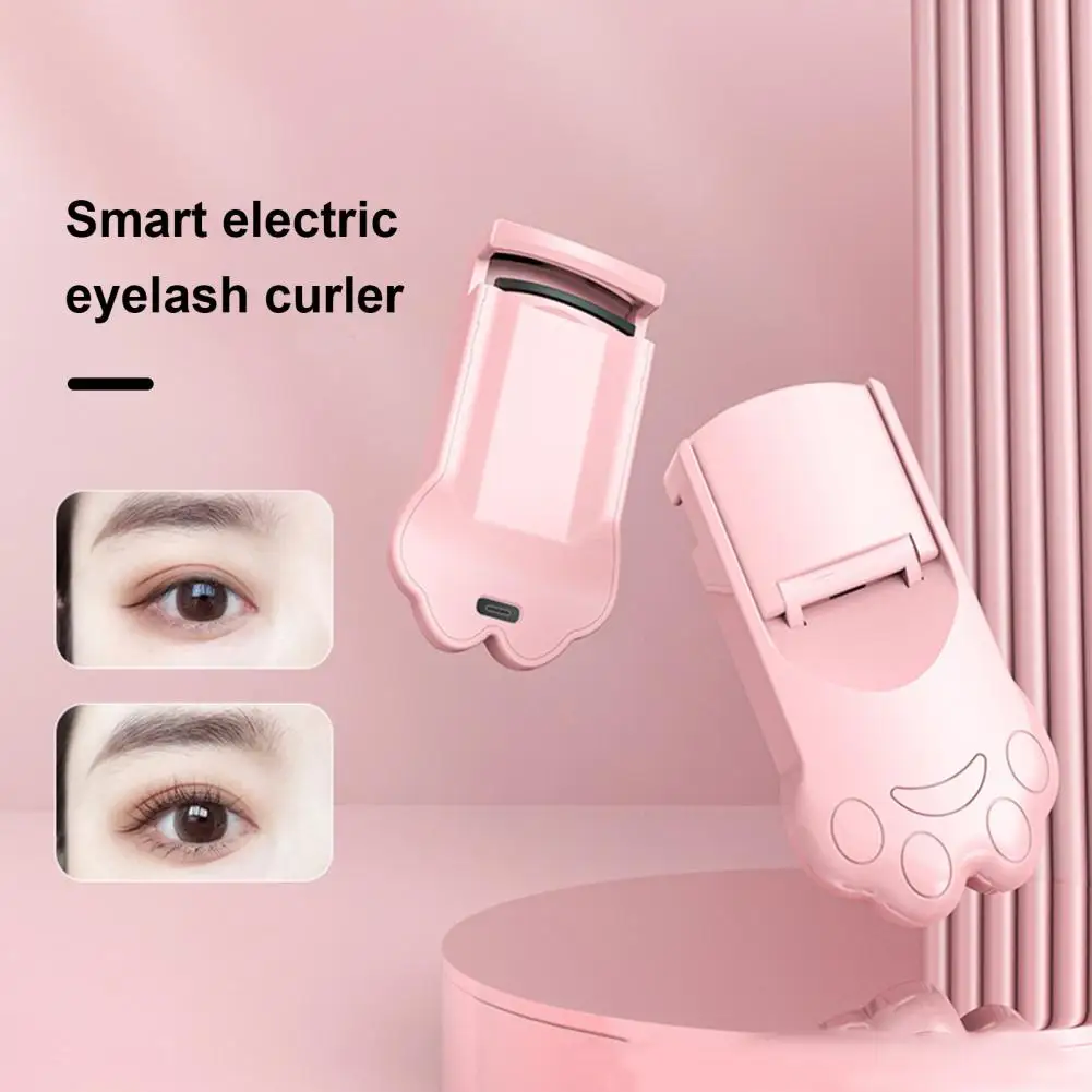 Rechargeable Heated Eyelash Curler Styling Portable Cat Paw Eyelash Lifter for Long-Lasting Natural Curls