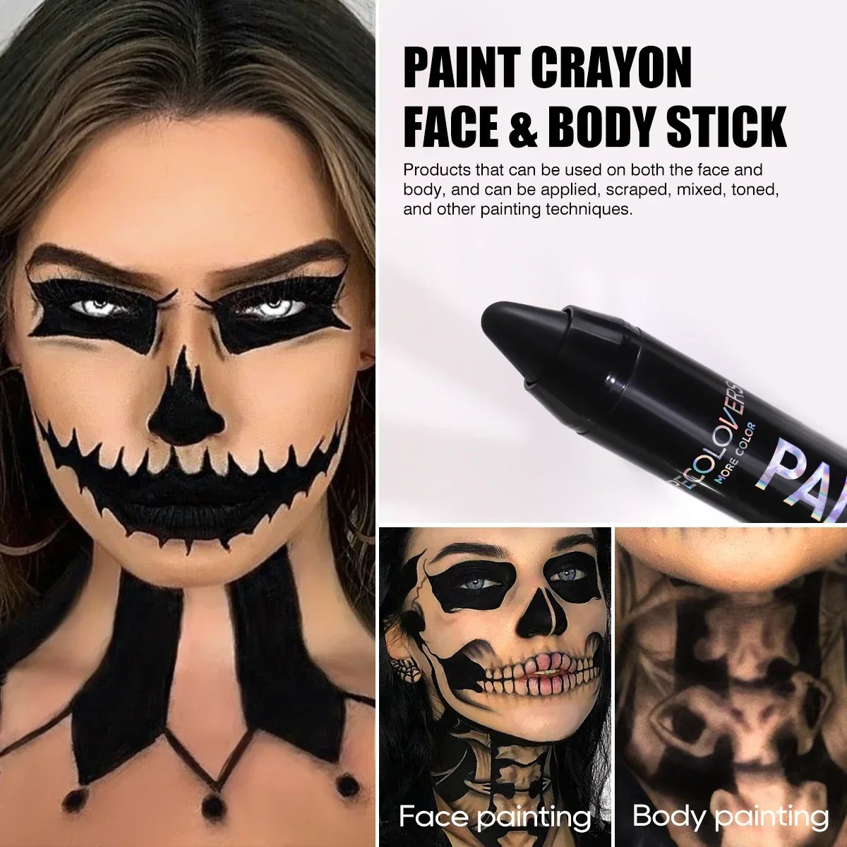 1PC Rich Colors, Easy To Remove Makeup, Matte Finish, Facial and Body Paint Sticks for Party Makeup