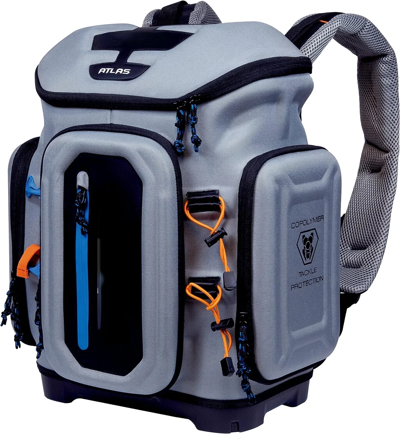 Tackle Fishing Backpack, Gray EVA Material, Includes 3 3750 StowAway Utility Boxes for Worms, Lures, & Baits