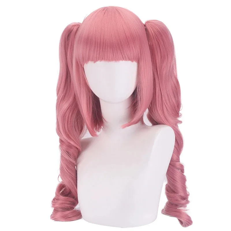 Perona Cosplay Wig Anime Pink double curly ponytail Temperature Hair Strands Performance Halloween For Women sf/1